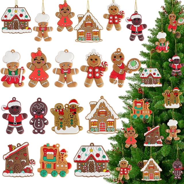 36 piezas de adornos para árbol de Navidad Kockuu Gingerbread Man