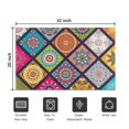 thumbnail image 5 of Bohemian Retro Floral Non-Slip Entryway Door Mat,Boho Indoor Decor Durable Low Plush Door Mat,Washable Welcome Rug for Patio Hallway Home Decor 20x32 Inches, 5 of 7