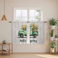 thumbnail image 2 of Hello Spring Kitchen Curtain for Berdoom Living Room Cafe 45 Inch Length, Easter Flowers Green Truck Vintage Floral Grey Tiers Curtains Light Filtering Drapes Window Treatment 2 Panels 52"Wx45"L, 2 of 8