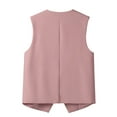 thumbnail image 5 of Rohuuque Sleeveless Blazer Vest for Women Solid Color Buttons V Neck Jacket Sleeveless Waistcoat Top Blazer Suit Jacket Pink, 5 of 6