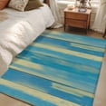 thumbnail image 5 of Blue Yellow Area Rug 3x5 FT, Non Slip Entryway Bedside Carpet, Vintage Farmhouse Abstract Wooden Grain Washable Soft Floor Carpet Indoor Mat Throw Rug for Dorm Kitchen Home Office, 5 of 9