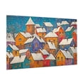 thumbnail image 2 of 1000 PCS 1000 Piece Wooden jigsaw puzzles Small town snow scenery,Brain Challenge,Enjoy the puzzle solving process,1000 Piece Jigsaw Puzzle for Adults Challenging Charm Puzzle for Game Night, 2 of 6
