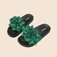 thumbnail image 6 of Flat Sandals Women Flower Decoration Solid Color Open Toe Dressy Comfortable Walking Lightweight Summer Cute Sandals, 6 of 7