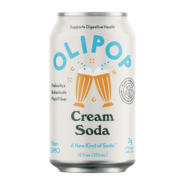 OLIPOP Prebiotic Soda, Cream Soda, 12 fl oz, Pantry Packs