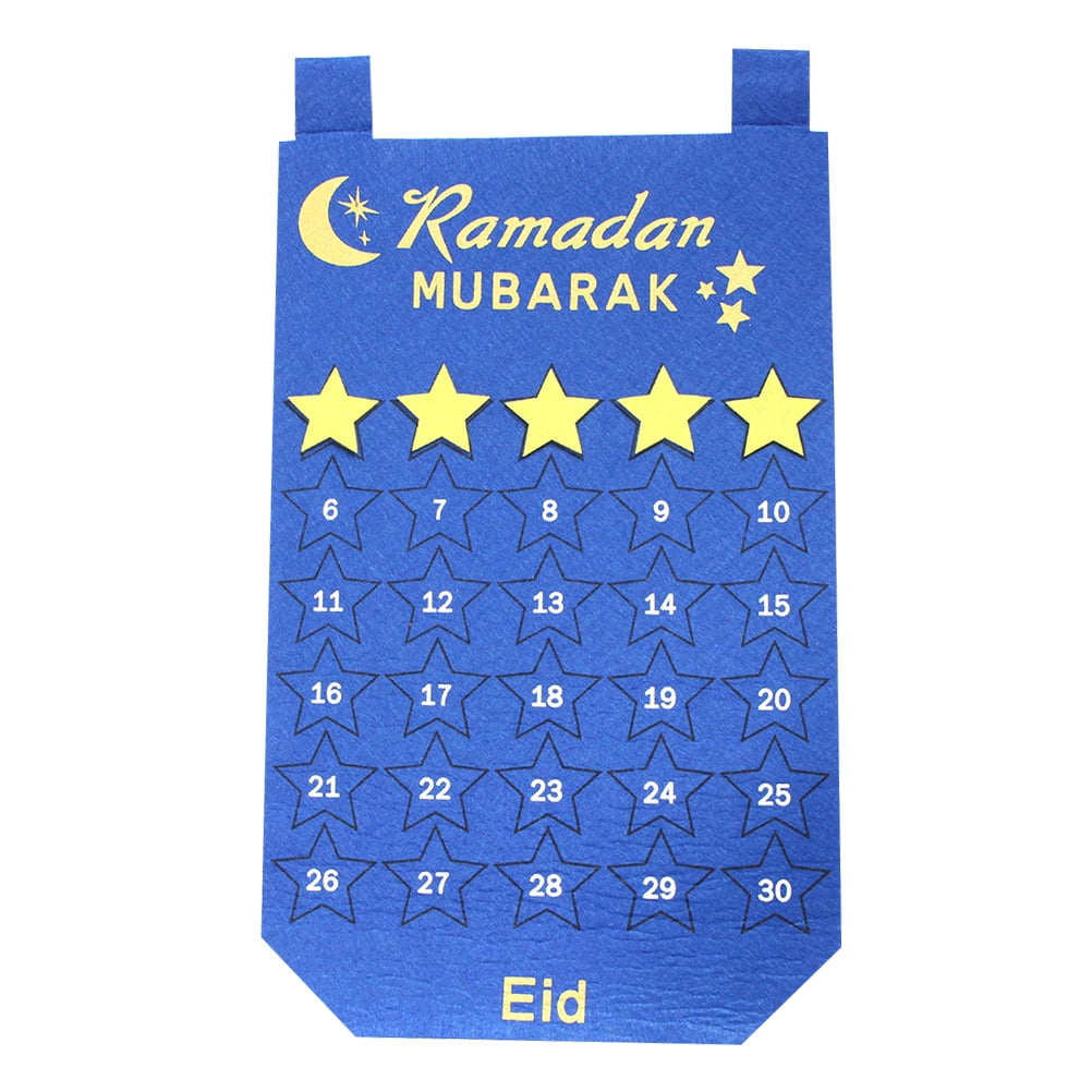 NUOLUX 1PC Eid Cloth Art Hanging Calendar Muslim Eid Countdown Calendar