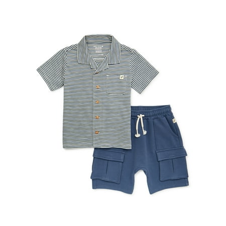 

easy-peasy Baby and Toddler Boys Camp Shirt and Shorts Outfit Set 2-Piece Sizes 12M-5T