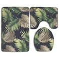 thumbnail image 1 of ABPHQTO Plantas tropicales Juego de alfombras de baño de 3 piezas Alfombra de baño Alfombra de contorno y tapa de inodoro, 1 of 2