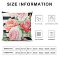 thumbnail image 6 of COMIO  Set of 2 Throw Pillow Covers Colorful Floral Peony and Roses Black and White Stripes Flower Pink Abstract Decorative Cushion Case Home Decor Square Pillowcase White, 6 of 6