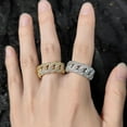 thumbnail image 4 of 14K Gold 10mm Bubble Cuban Moissanite Ring, Fully Iced Out Design, Luxurious and Dazzling, Men's Bold Fashion Statement, 4 of 6