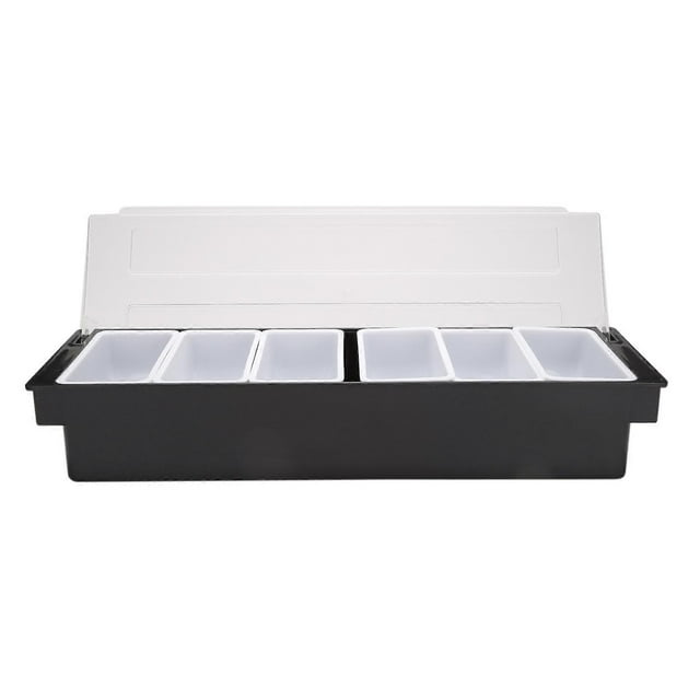 Ice Cooled Condiment Serving Container Chilled Garnish Tray Bar Caddy for Home Work or Restaurant Si