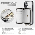 thumbnail image 4 of Elehold PU Leather Zipper Pocket Wallet Case for iPhone 16 Plus RFID Blocking Card Holders Large Capacity Anti-Scratch Detachable Handstrap Shockproof Case, White, 4 of 8