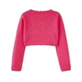 thumbnail image 2 of WIBACKER Girls Open Front Cotton Bolero Shrug Kids Long Sleeve Cropped Cardigan Knit Sweater 2-7 Years, 2 of 10