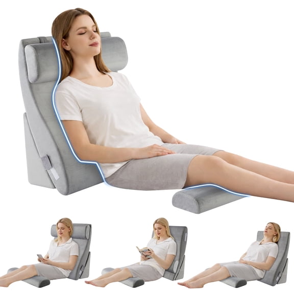KAIPARA 4Pcs Bed Wedge Pillow Set for Sleep Apnea, Memory Foam Wedge Pillow for After Surgery, Elevation Pillow for Leg and Back Pain Relief & Acid Reflux