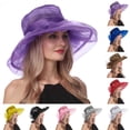 thumbnail image 7 of VISALY Derby Hats Large Brim Sun Hats for Women | Sunshade Hats for Womens Sun Hats Wide Brim Women's Eugen Retro Sun Shade Hats for Women Wide Brimmed Sun Hats for Womens Hats with Brim | 1 Pack, 7 of 7