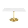thumbnail image 2 of Modern Deco Contemporary Urban Design Kitchen Dining Room Dining Table, Metal Steel Wood, Gold White, 2 of 4