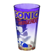 Sonic the Hedgehog Pint Drinking Glass Set of 1 | 16 Oz Glass | Official Licensed By Just Funky