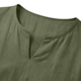 thumbnail image 6 of cocolona Mens Linen T-shirts Summer V Neck Short Sleeve Pullover Tops Casual Loose Solid Color Vintage Tees, 6 of 7