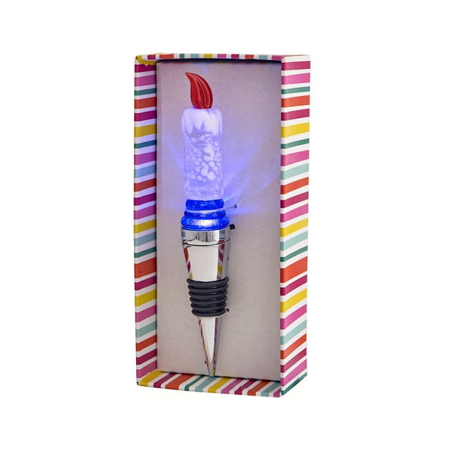5 White And Red Candle Light Up Christmas Glass Bottle Stoppers Walmart Com Walmart Com