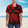 thumbnail image 4 of Daiia The Red Head Skull Hawaiian Shirt for Men Gentle Cotton Regular Short Sleeve Casual-X-Large, 4 of 9