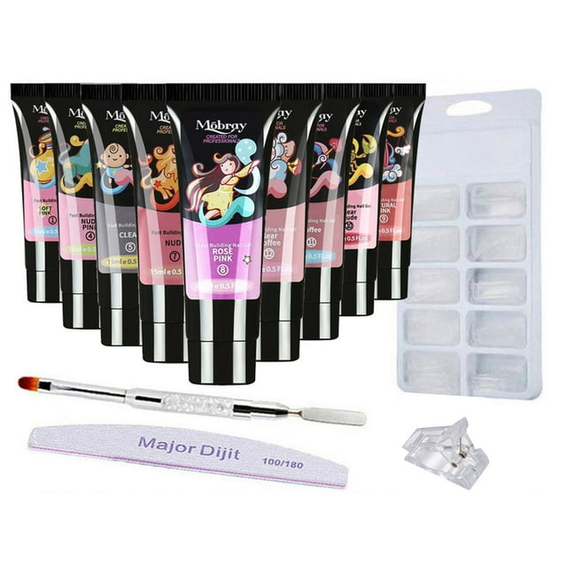9 colores, 15 ml, pegamento para uñas de construcción rápida, moldes transparentes para uñas Labymos pegamento de uñas