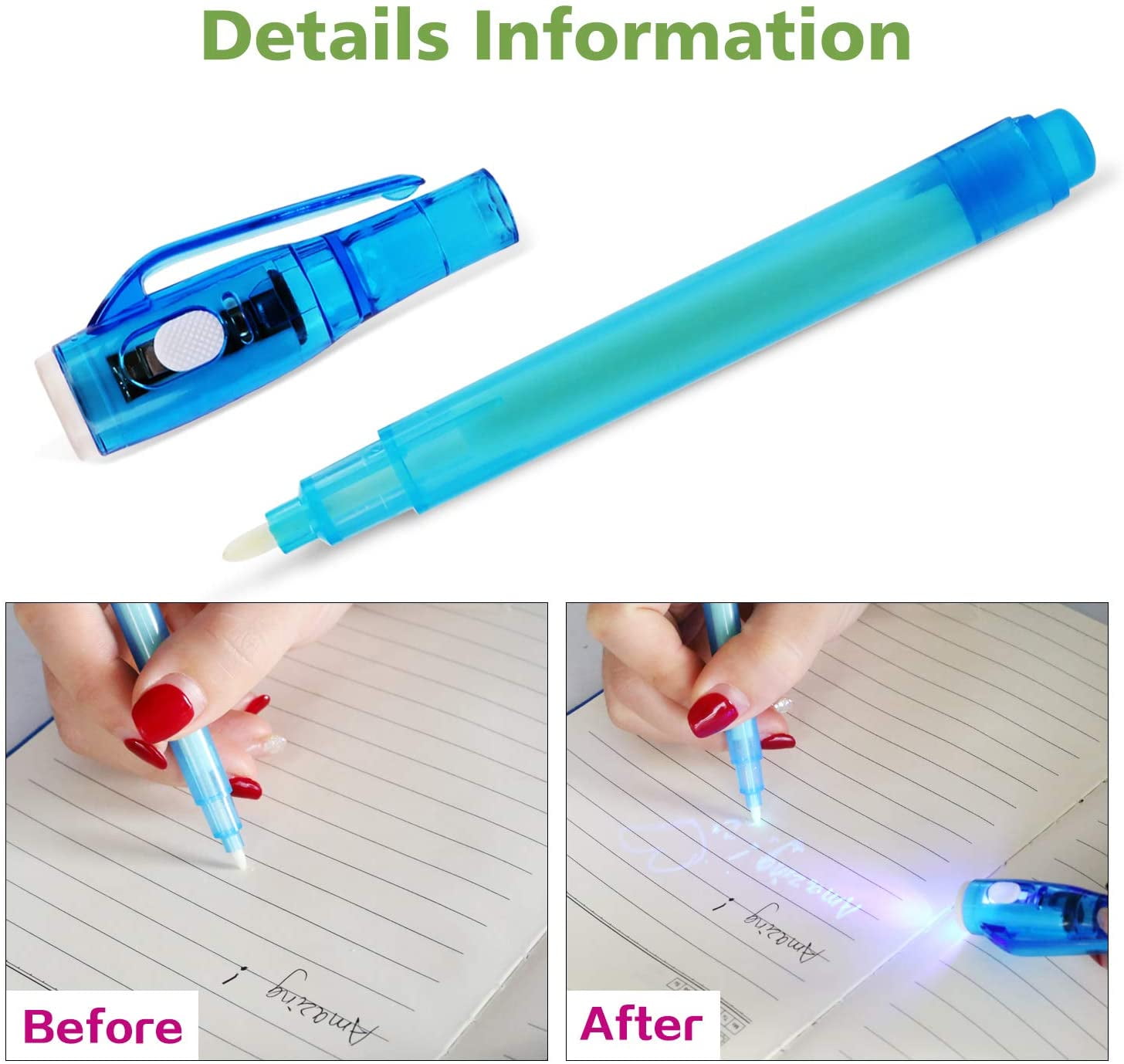 Invisible Ink Spy Pen With UV Back Light For Kids - Inspire Uplift