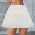thumbnail image 2 of Dpytoraw Ladies Lace Cake A Line Skirt Ballet Skirt Mesh Puffy Skirt Half Body Skirt White XL, 2 of 5
