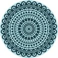 thumbnail image 1 of Ahgly Company Machine Washable Indoor Round Transitional Medium Teal Green Area Rugs, 3' Round, 1 of 7