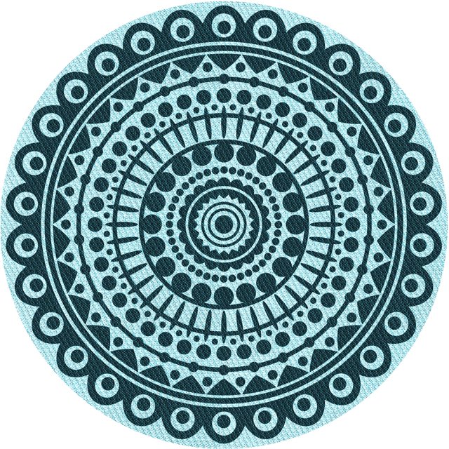Ahgly Company Machine Washable Indoor Round Transitional Medium Teal Green Area Rugs, 4' Round