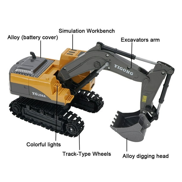 1/24 6CH RC Excavator Toys Remote Control Engineering Car