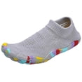 thumbnail image 3 of Domuza Women’s Barefoot Water Shoes, Breathable Knit Quick-Dry Swim Shoes with Colorful Non-Slip Sole for Beach, Pool, and Water Sports Light Gray 8（EU-40）, 3 of 6
