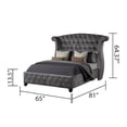 thumbnail image 4 of Sophia Crystal Tufted Upholstery Queen Size Bed finished with Wood in Gray, 4 of 5