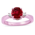 thumbnail image 3 of Star K � 3 Three Stone Round Created Ruby Classic Engagement Promise Ring, 3 of 9