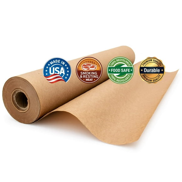 Brown Butcher Paper Roll (17.75 inches x 150 feet), Unbleached, Unwaxed & Uncoated for Smoking & Resting Meat by Paper Pros 17.75 inches x 150 feet