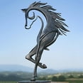 thumbnail image 1 of Escultura de estatua de caballo de metal, adorno para el hogar, jardín, figura decorativa, arte artesanal, regalo (gratis), 1 of 1