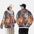 thumbnail image 5 of Picia Starry Sky Cute Horse Women's Men's UPF 50+ Sun Protection Hoodie Shirt Long Sleeve SPF Fishing Outdoor UV Hiking Lightweight Shirts-X-Large, 5 of 9