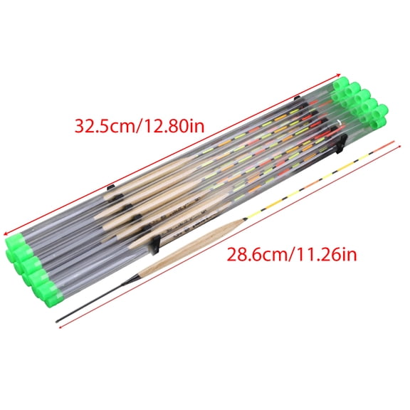 UNTERING 10Pcs Wood Fishing Float for Slip Drift Tube Bobber Tackle Tool Accessories