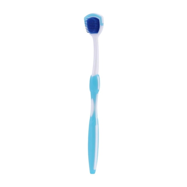 Cepillo Lengua Silicona Raspador Lengua Aliento Fresco Limpieza Bucal (Azul)