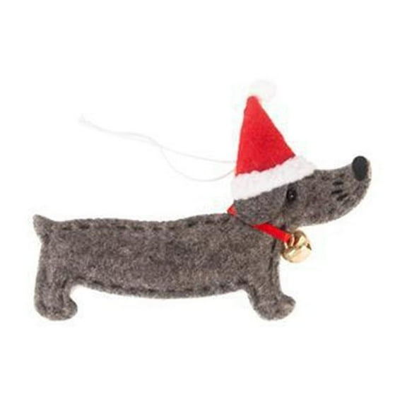 Christmas Tree Dachshund Ornament Cute Dog Shape Hanging Decoration for Windows Walls Holiday Festive Home Decor Non-Woven Fabric