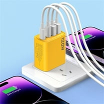 120W GaN Charger, Foldable Fast Charger Block with 4 Ports (2 USB-C & 2 USB-A), Multi Device Charging Station for Laptop, Tablet, Phone, Portable Travel Wall Plug Adapter