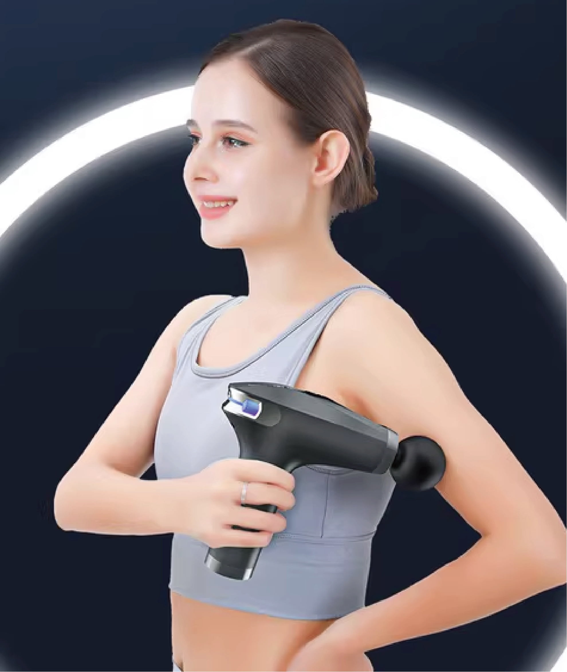 CROVATU Massage apparatus,Massage Gun, Muscle Therapy Gun for Athletes, Deep Tissue Percussion Body Muscle Massager with 30 Adjustable Speeds, 6 Types of Massage Heads