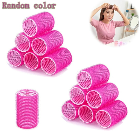 Tutuviw 12 Pcs Hair Rollers Sets Self Grip Rollers Set 2.4 x1.1 in Salon Hair Dressing Curlers, Rollers for Long Short Hair, DIY Curly Hairstyle for Women, Heat-free Hair Curlers, Random Color