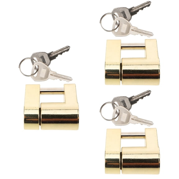 MLINS 3pcs Trailer Coupler Padlock Solid Brass Trailer Locks for Hitch Security Theft Protection