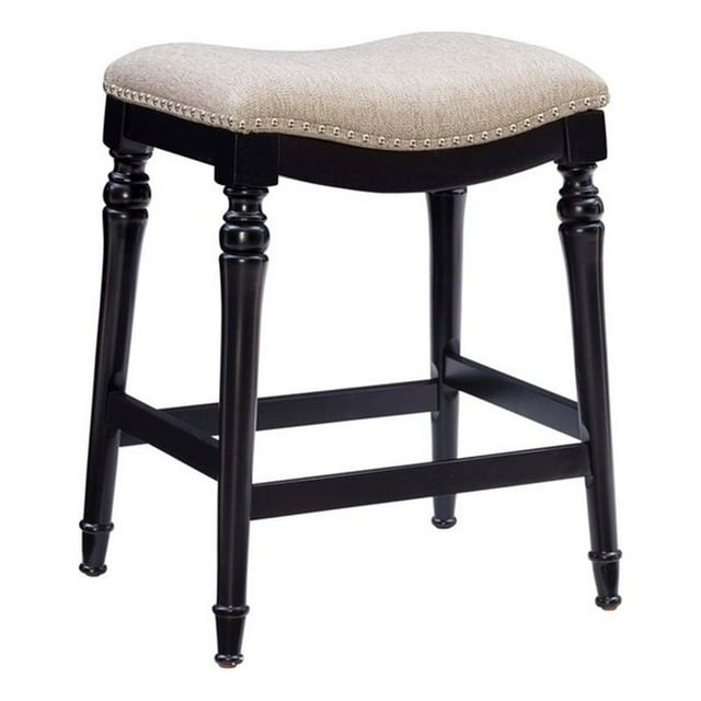 Pemberly Row Modern Big and Tall 27" Wood Counter Stool in Black