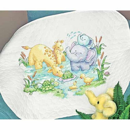 Dimensions Stamped Cross-Stitch Quilt Kit, Little Pond, 34" x 43"