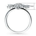 thumbnail image 4 of BERRICLE Sterling Silver Snowflake Cubic Zirconia CZ Fashion Ring for Women, Rhodium Plated Size 5, 4 of 12