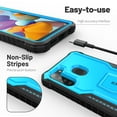 thumbnail image 2 of ExoGuard For Samsung Galaxy A21 Case, Phone Case with Screen Protector and Kickstand (Blue), 2 of 7