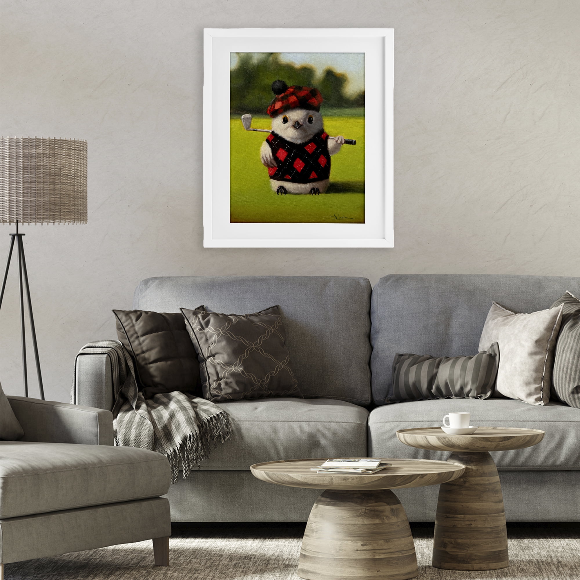 Stupell Industries Birdie Golf Swing White Framed Print Under Glass, design by Lucia Heffernan