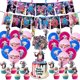 thumbnail image 3 of Decoración para fiesta de cumpleaños infantil con globos y temática de superhéroes, pancarta de Mujer Maravilla, juego de tarjetas para pastel, globos para baby shower, suministros para eventos y fies, 3 of 5