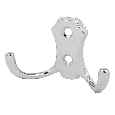 Zinc Hanger - Uxcell Fitting Room Bedroom Zinc Alloy Wall Mounted Double Hanging Hook Hanger Silver Tone