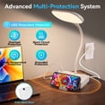 thumbnail image 2 of LED Desk Lamp, 4 AC Outlets & 2 USB Ports, 2 Color Temperatures, Foldable, 4FT Extension Cord, Eye-Caring Desk Light for Home Office, Dorm Room, Workbench, 2 of 8